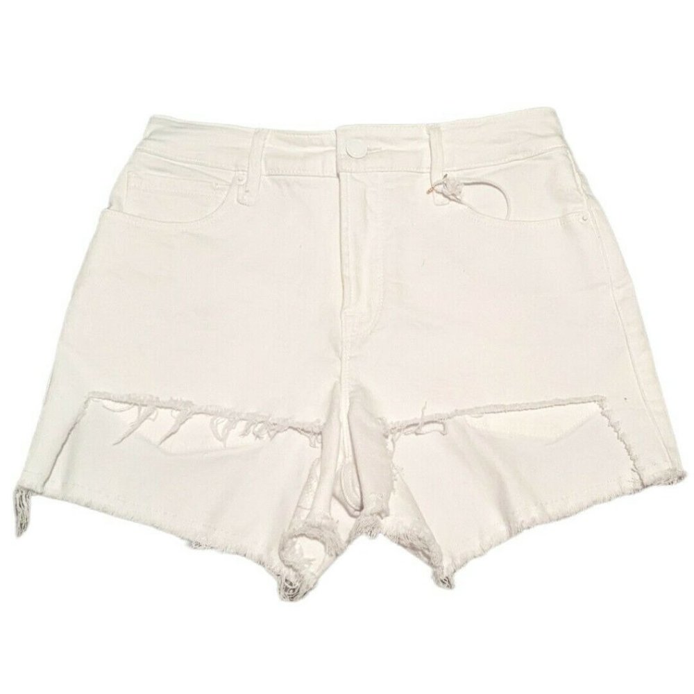 GOOD AMERICAN High Waist Step Hem Cutoff Shorts